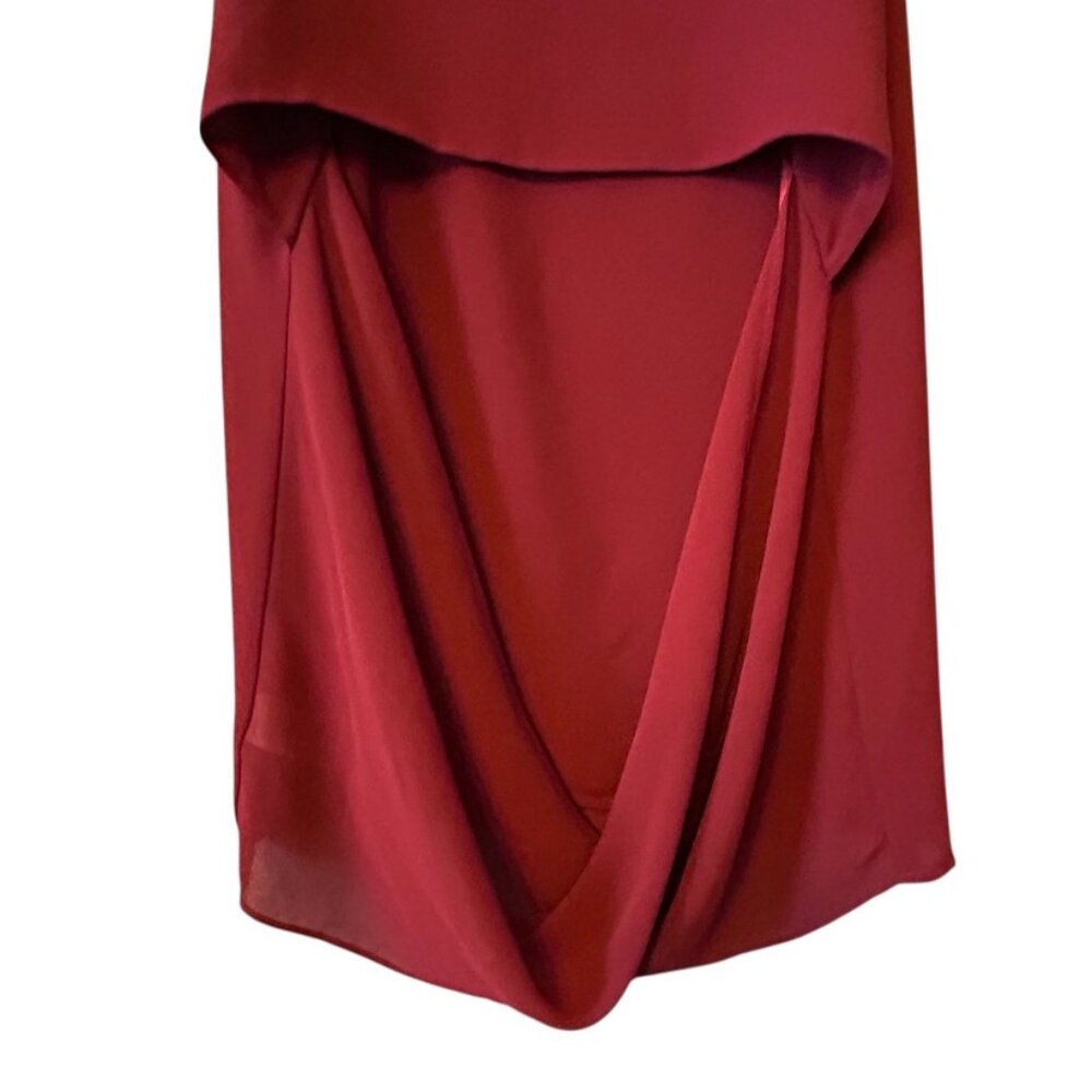 Naked Zebra Burgundy Sleeveless Draped Blouse Tunic Open Back Size M - Picture 4 of 8